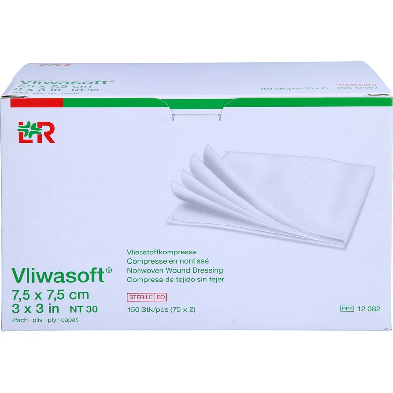 Vliwasoft Vliesstoffkompresse steril 7,5x7,5cm, 150 St KOM