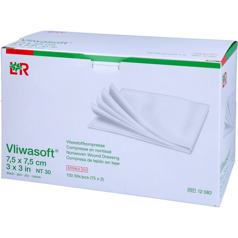 Vliwasoft Vliesstoffkompresse steril 7,5x7,5cm, 150 St KOM