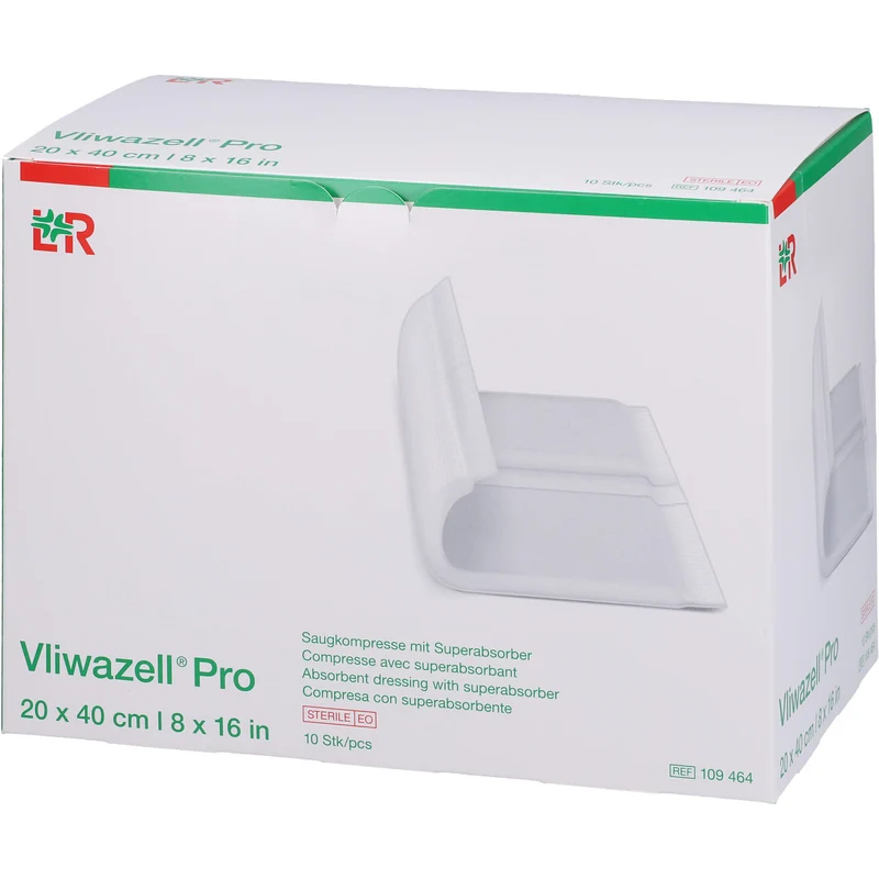 Vliwazell Pro superabsorb. steril 20x40 cm, 10 St KOM