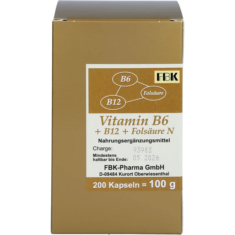 Vitamin B 6 + B 12 + Folsäure N Kapseln, 200 St KAP