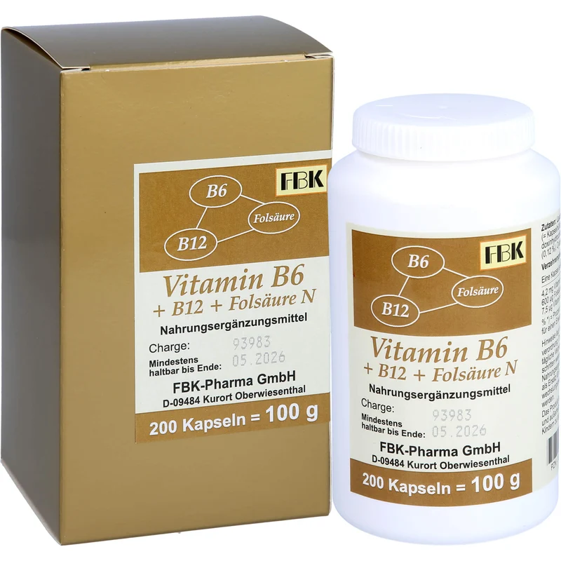 Vitamin B 6 + B 12 + Folsäure N Kapseln, 200 St KAP