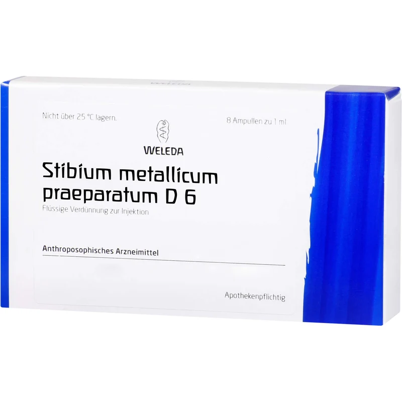 WELEDA Stibium Metallicum Praeparatum D6 flüssige Verdünnung, 8 St. Ampullen