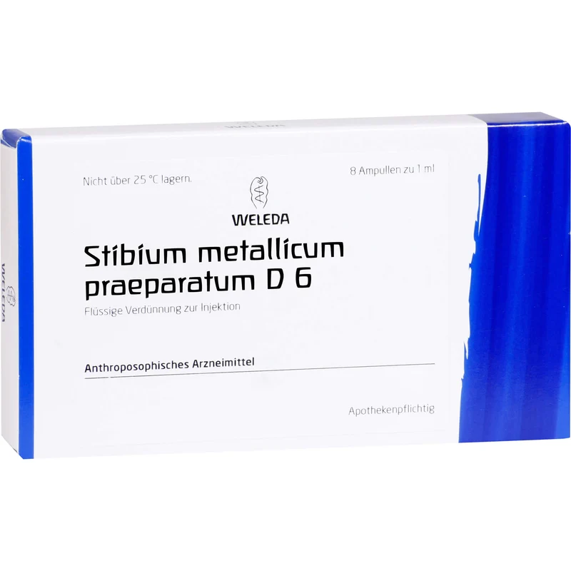 WELEDA Stibium Metallicum Praeparatum D6 flüssige Verdünnung, 8 St. Ampullen