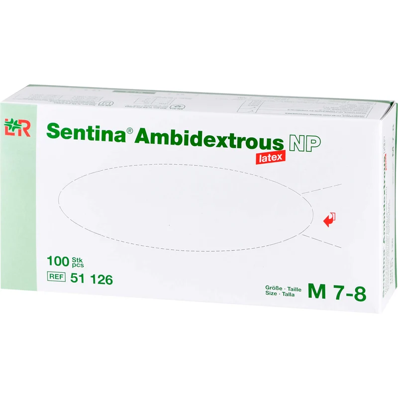 Sentina Ambidextrous Latex Gr. M unsteril Untersuchungshandschuhe, 100 St. Handschuhe