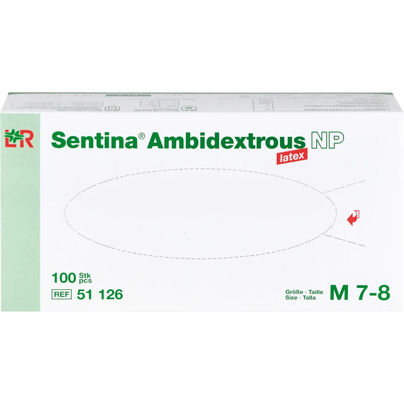 Sentina Ambidextrous Latex Gr. M unsteril Untersuchungshandschuhe, 100 St. Handschuhe
