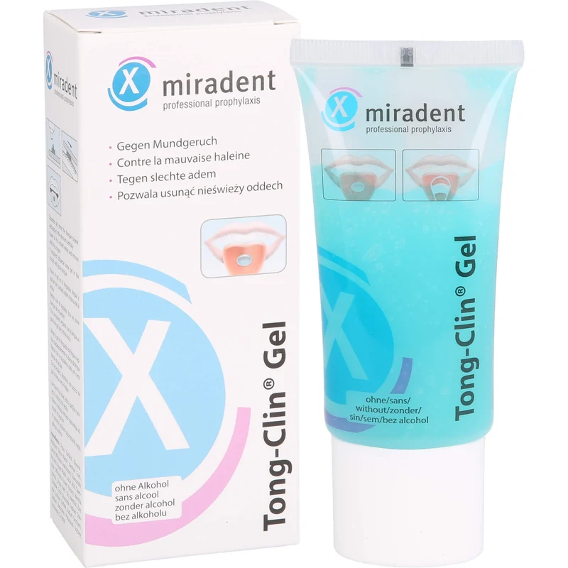 Miradent Tong Clin Gel Zungenreinigungsgel gegen Mundgeruch, 50 ml Gel