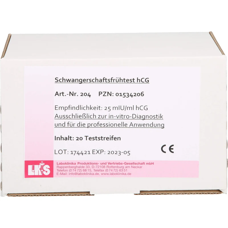 Schwangerschaftsfrühtest Urin HCG Teststreifen, 20 St TTR
