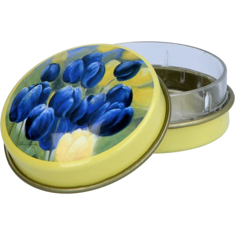 Pillendose Rund Blumen Motiv, 1 St