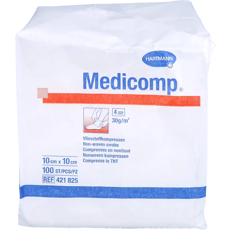 MEDICOMP UNSTERIL 10X10CM, 100 St KOM