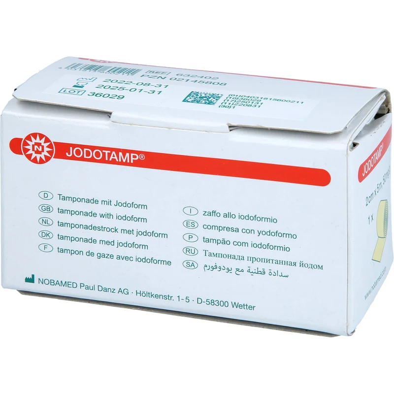 JODOTAMP Tamponade mit Jodoform 5 m x 2 cm, 1 St. Tamponaden