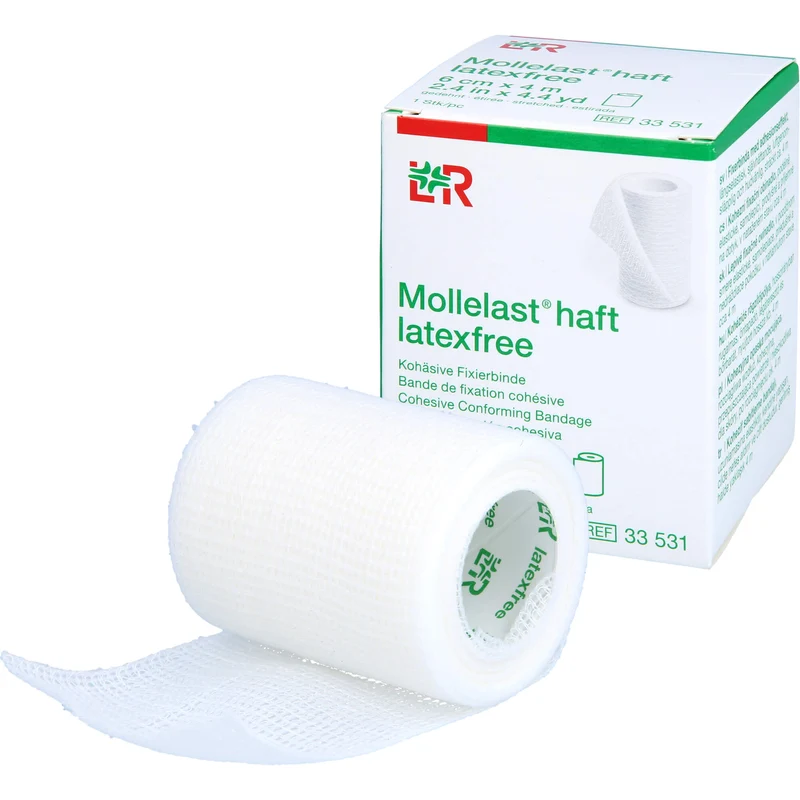 Mollelast haft latexfrei weiß 6cm x 4m gedehnt, 1 St BIN