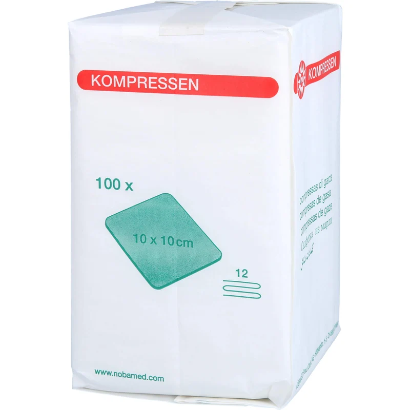MULLKOMPRESSE 10X10CM 12FACH, 100 St KOM