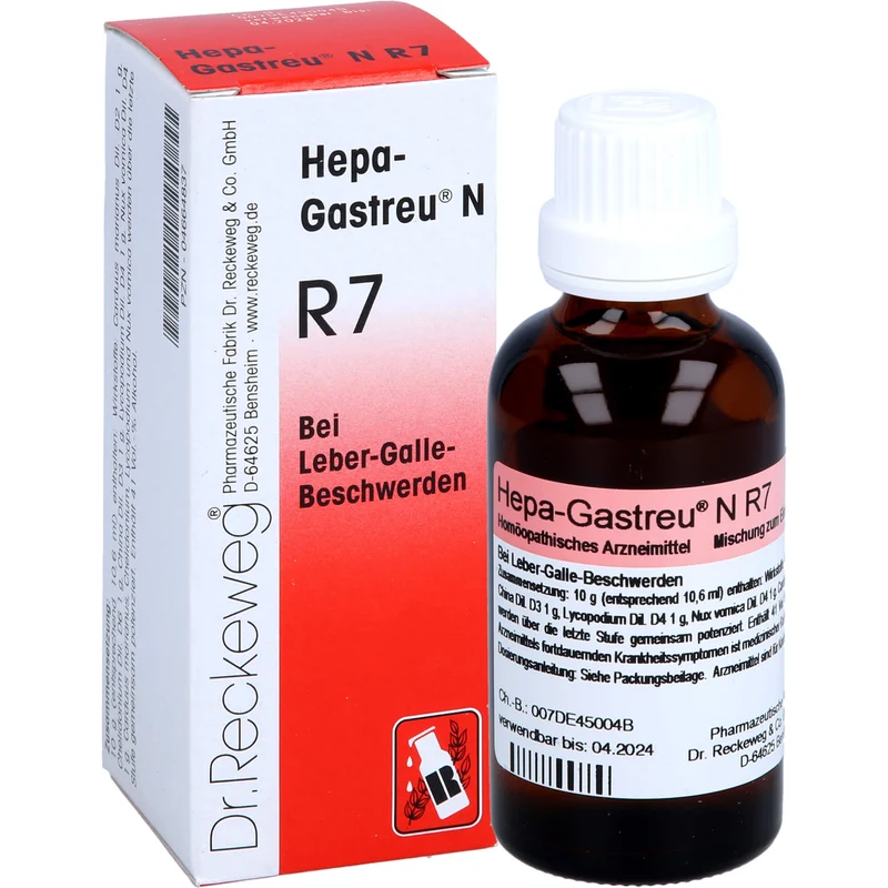 Hepa-Gastreu N R7 Tropfen bei Leber-Galle-Beschwerden, 50 ml Lösung