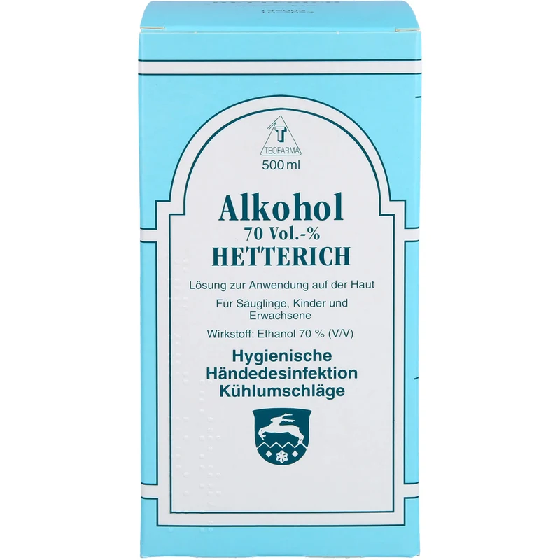 HETTERICH Alkohol 70 Vol.-% Lösung zur hygienischen Händedesinfektion, 500 ml Lösung