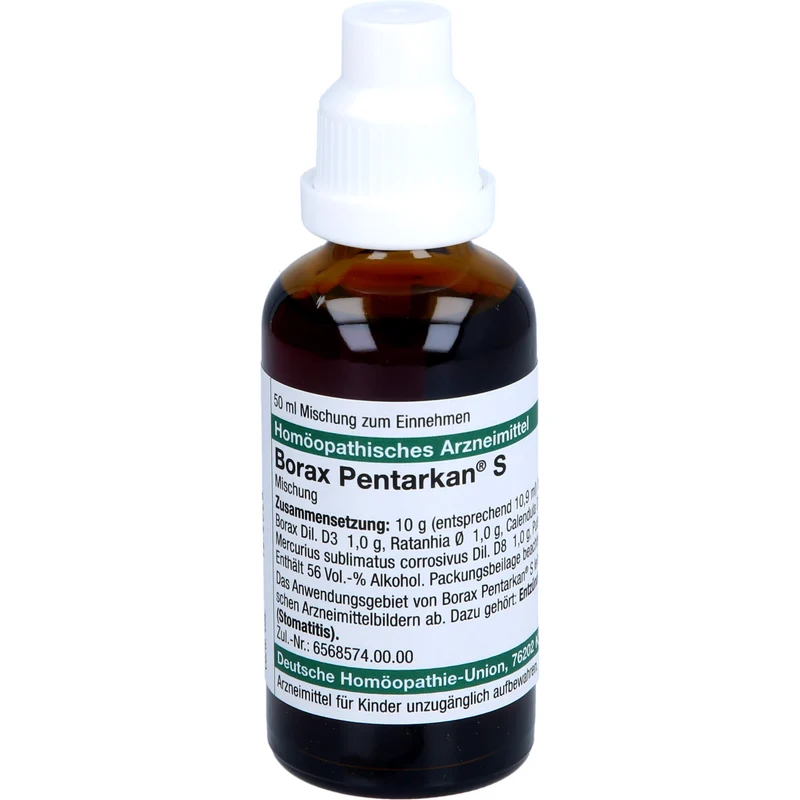 DHU Borax Pentarkan S Mischung bei Entzündungen der Mundschleimhaut, 50 ml Lösung