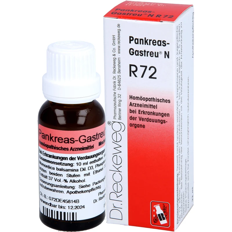 Dr. Reckeweg Pankreas-Gastreu N R72 Mischung bei Erkrankungen der Verdauungsorgane, 22 ml Lösung