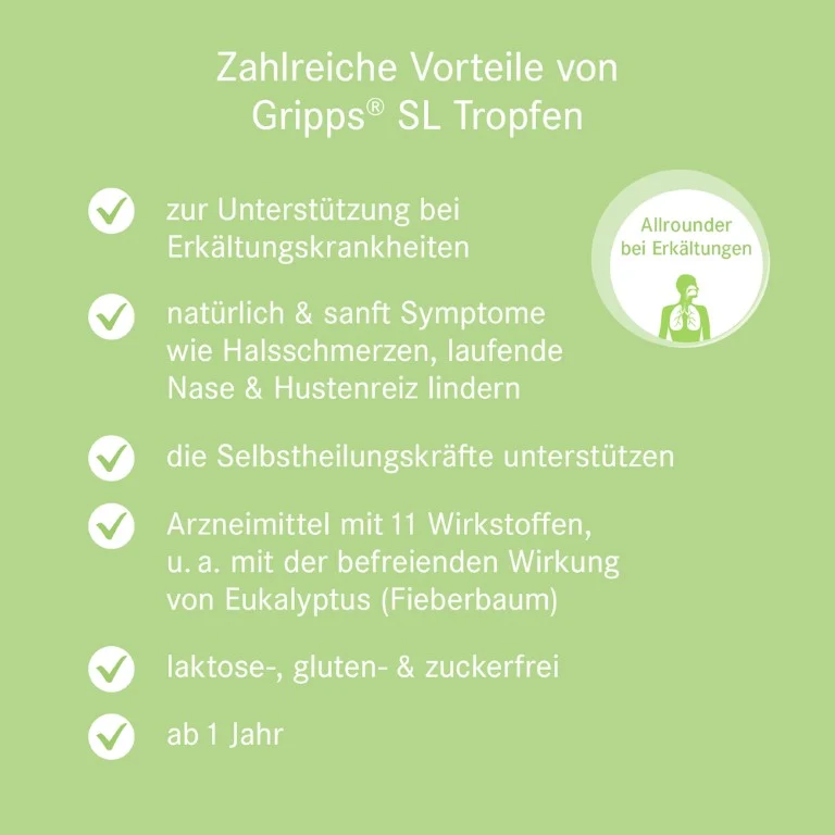 Gripps SL Tropfen bei Erkältungskrankheiten, 50 ml Lösung
