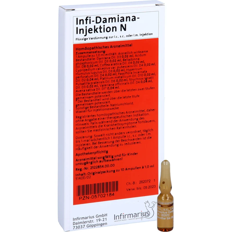 Infi-Damiana-Injektion N Ampullen, 10 St. Ampullen