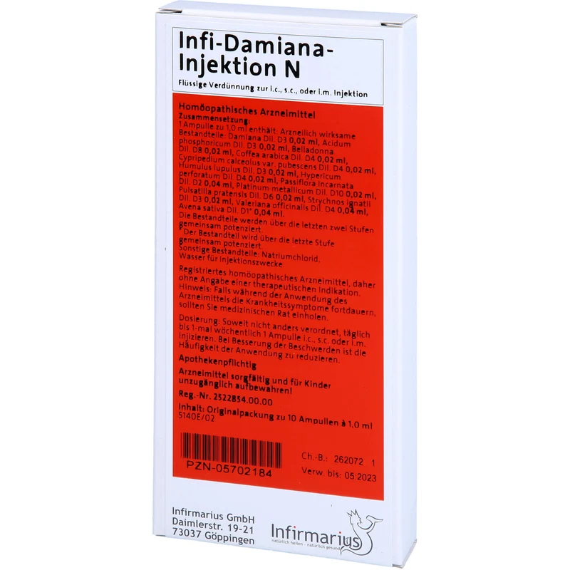 Infi-Damiana-Injektion N Ampullen, 10 St. Ampullen