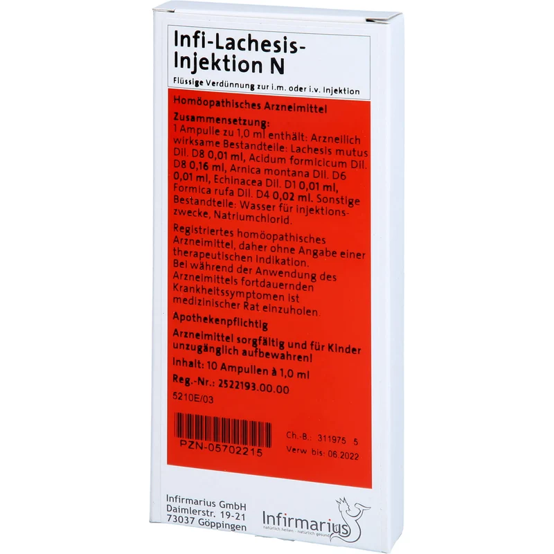 Infi Lachesis Injektion N flüssige Verdünnung, 10 St. Ampullen