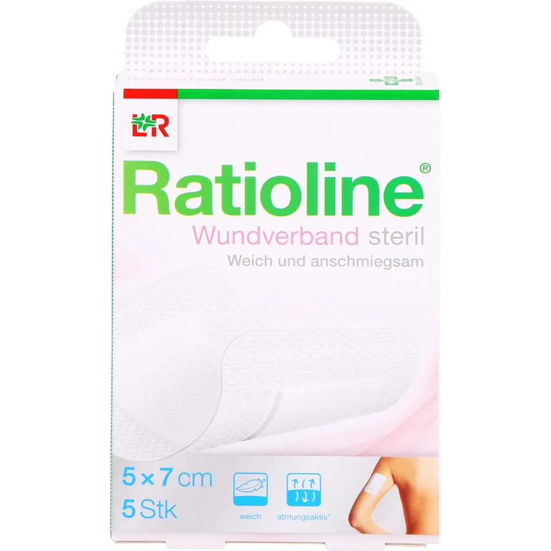 Ratioline Wundverband 7x5 cm steril, 5 St. Wundauflagen