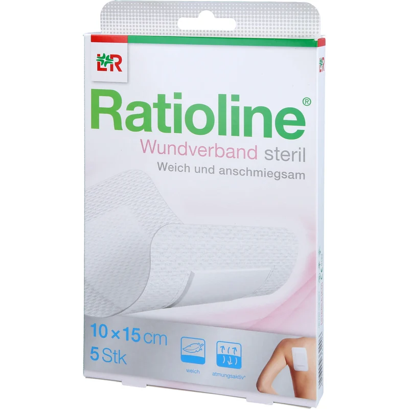 Ratioline Wundverband 15x10 cm steril, 5 St. Wundauflagen