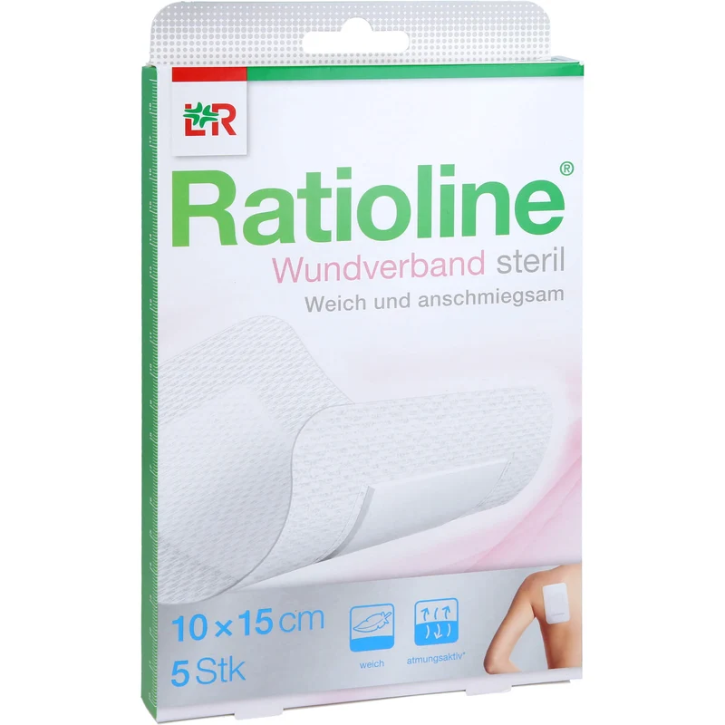 Ratioline Wundverband 15x10 cm steril, 5 St. Wundauflagen