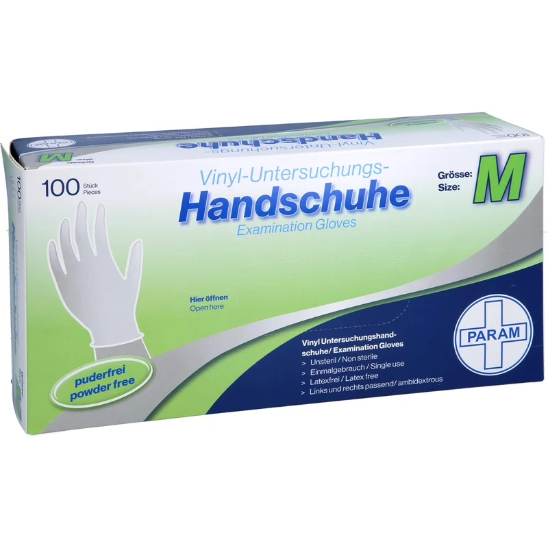 PARAM Einmal Handschuhe Vinyl puderfrei M, 100 St. Handschuhe