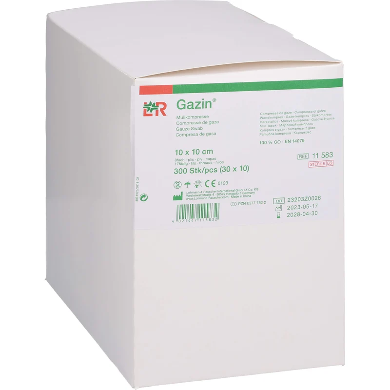 Gazin Kompressen steril 10x10cm, 30X10 St KOM