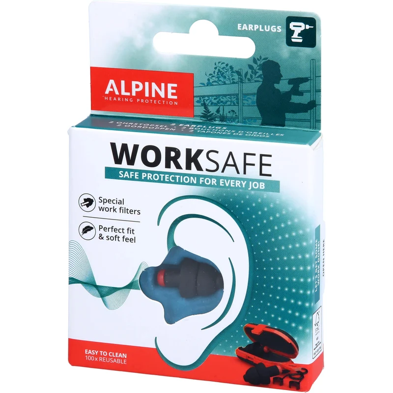 Alpine WorkSafe Ohrstöpsel, 2 St. Ohrstöpsel