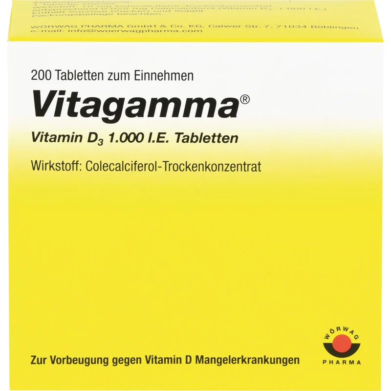 Vitagamma Vitamin D3 1000 I.E. Tabletten, 200 St. Tabletten
