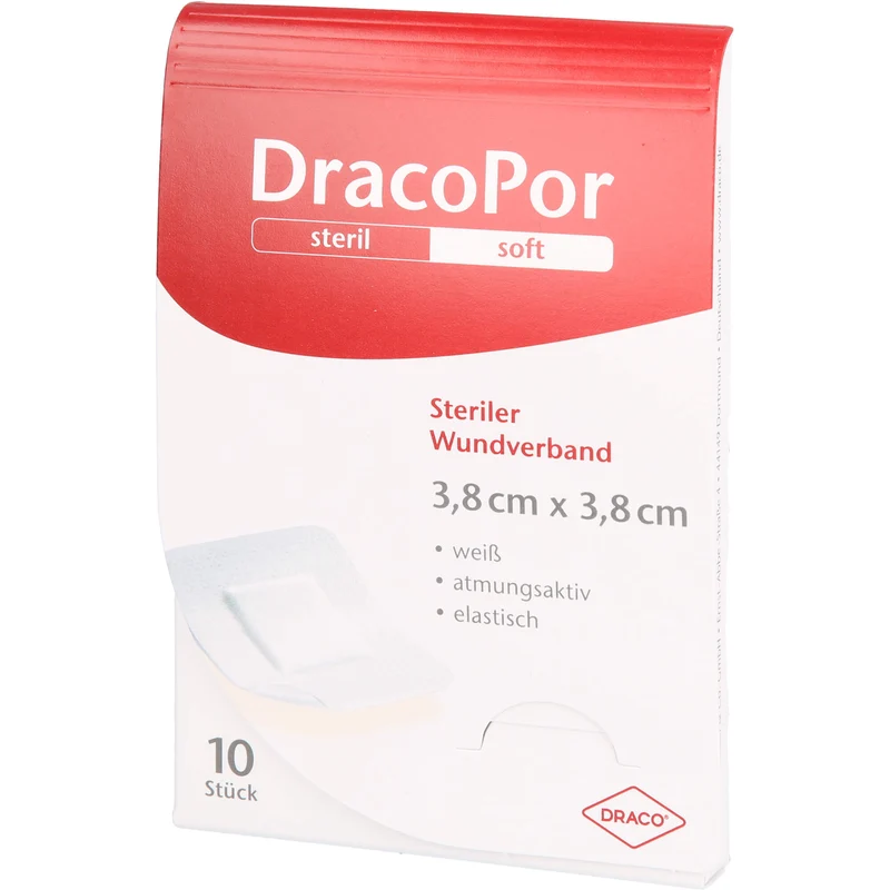 DRACOPOR Wundverband steril 3,8x3,8cm, 10 St. Pflaster