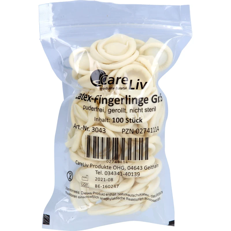 Careliv Fingerling Latex OP Gr. 5, 100 St. Fingerlinge