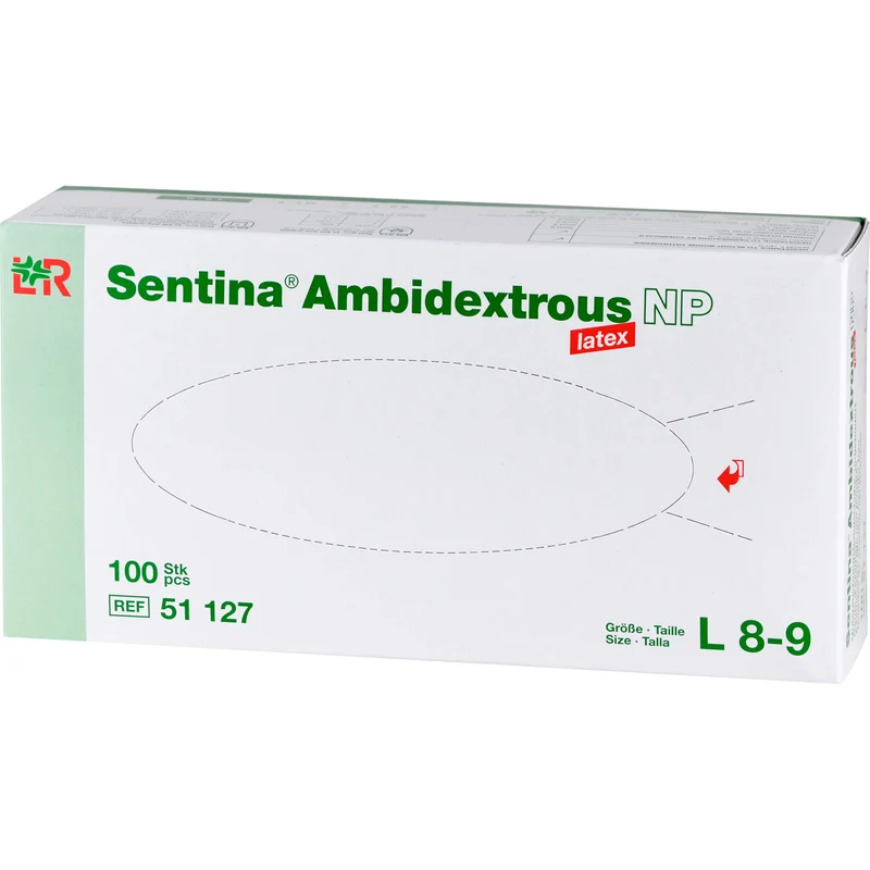Sentina Ambidextrous Latex Gr. L unsterile Untersuchungshandschuhe, 100 St. Handschuhe