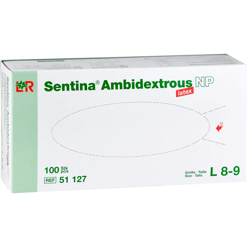 Sentina Ambidextrous Latex Gr. L unsterile Untersuchungshandschuhe, 100 St. Handschuhe