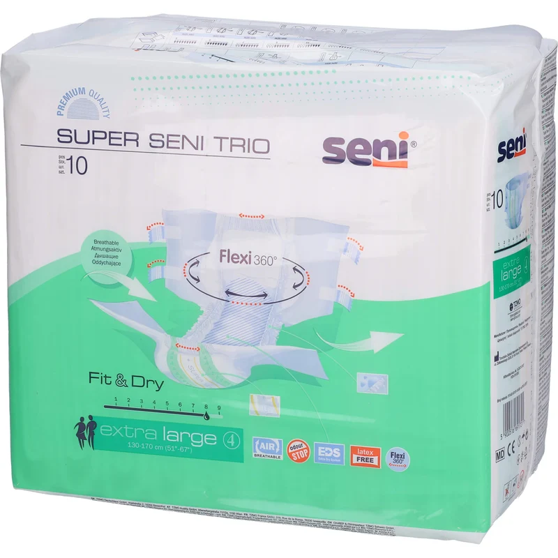 Seni Super Trio Inkontinenzhosen extra Large Gr.4, 10 St. Windeln