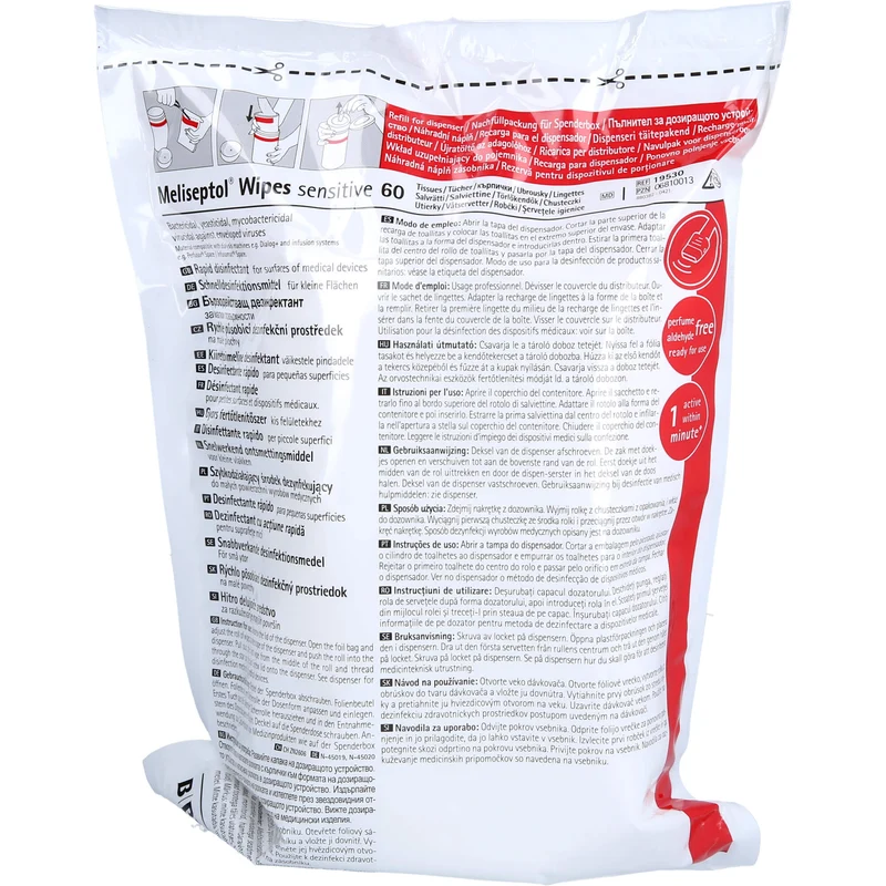 Meliseptol Wipes sensitive Tücher Nachfüllpackung, 60 St. Tücher