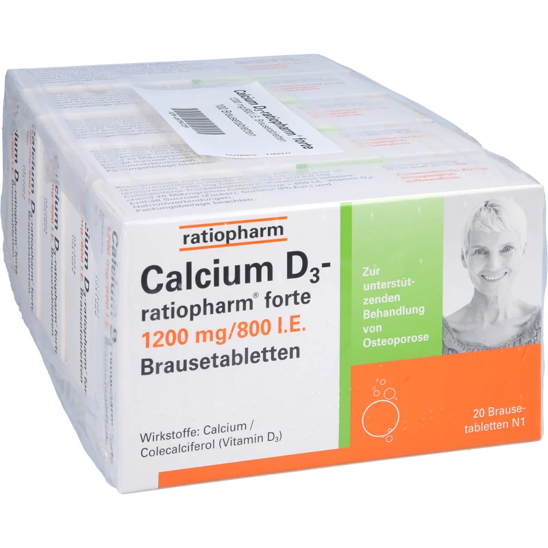 Calcium D3-ratiopharm® forte, 1200mg/800 I.E. Brausetabletten, 100 St BTA