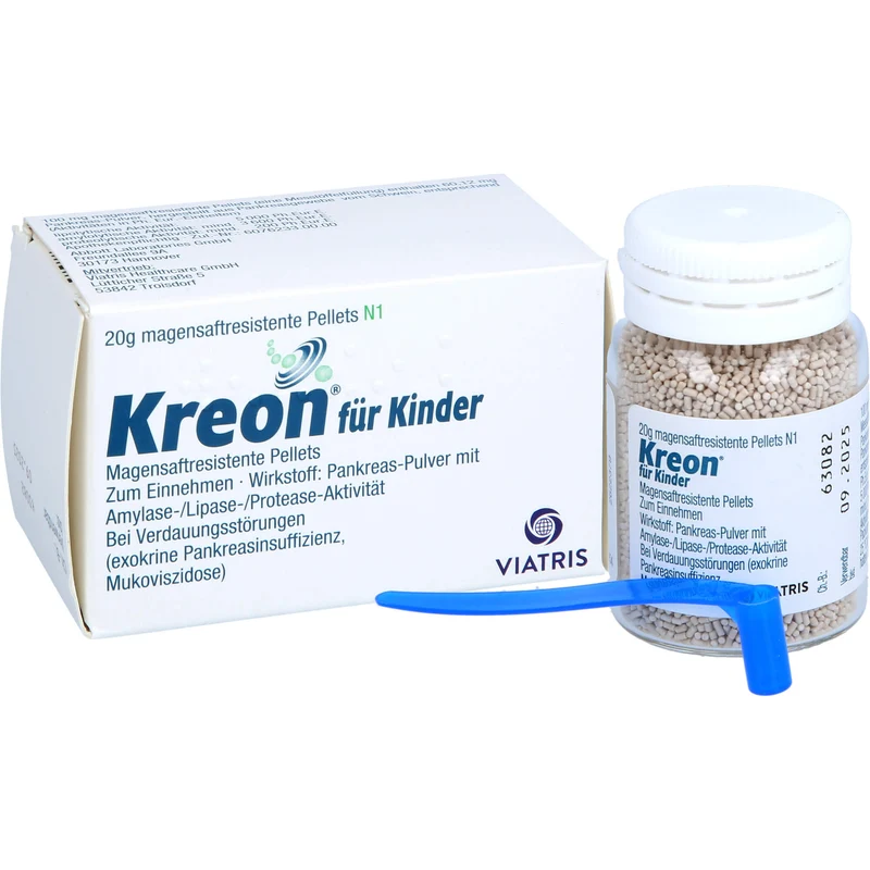 Kreon für Kinder, Magensaftresistente Pellets, 20 g Pulver
