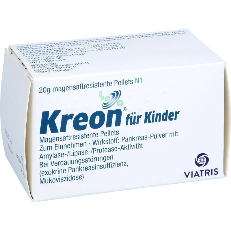 Kreon für Kinder, Magensaftresistente Pellets, 20 g Pulver