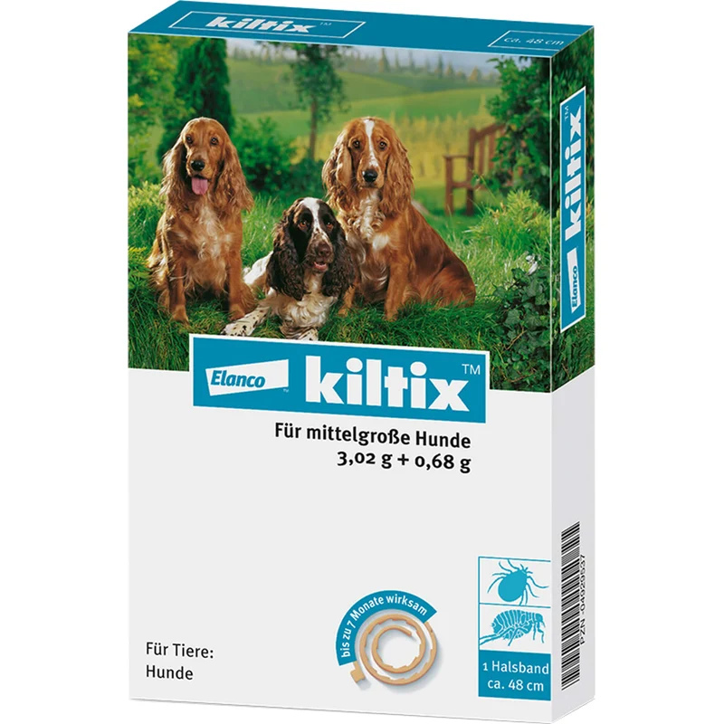 Elanco kiltix für mittelgroße Hunde Ektoparasitizid-Halsband gegen Zecken und Flöhe, 1 St. Halsband