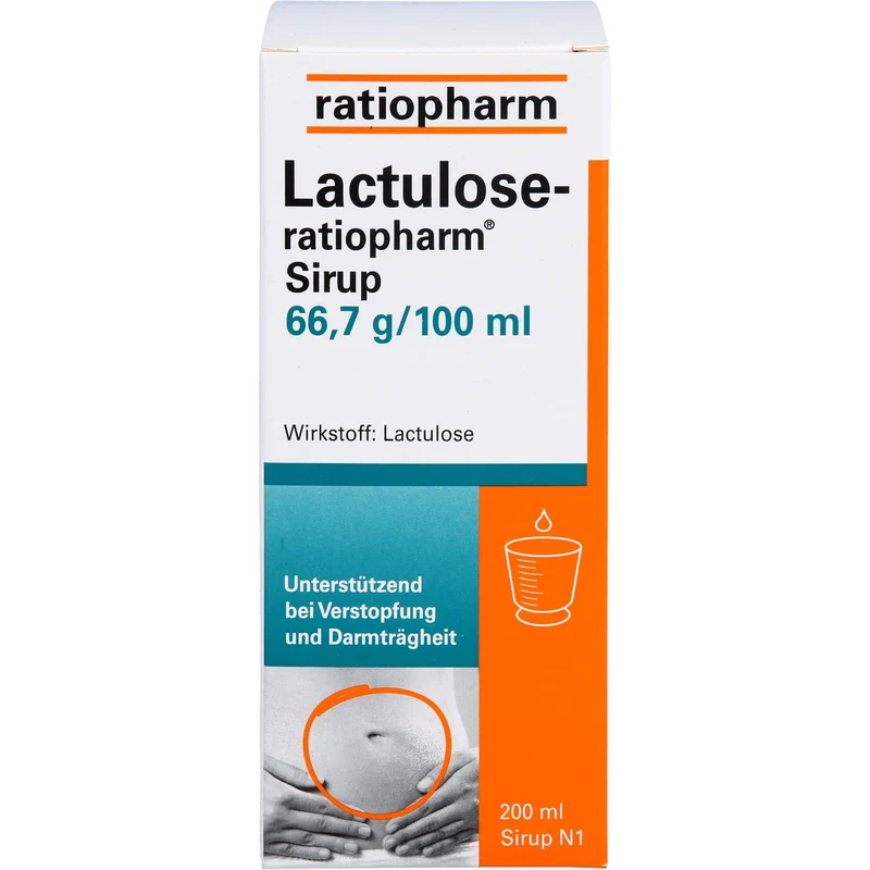 Lactulose-ratiopharm Sirup unterstützend bei Verstopfung und Darmträgheit, 200 ml Lösung