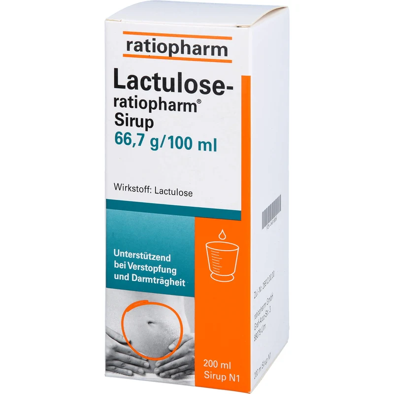 Lactulose-ratiopharm Sirup unterstützend bei Verstopfung und Darmträgheit, 200 ml Lösung