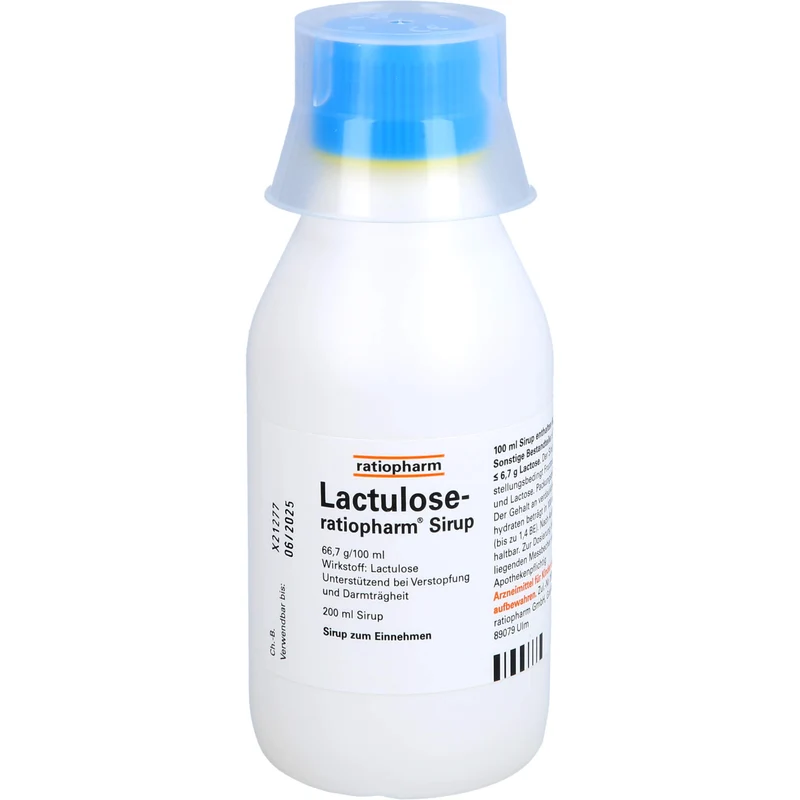 Lactulose-ratiopharm Sirup unterstützend bei Verstopfung und Darmträgheit, 200 ml Lösung