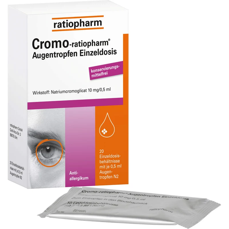 Cromo-ratiopharm Augentropfen Einzeldosis, 20 St. Einzeldosisbehältnisse