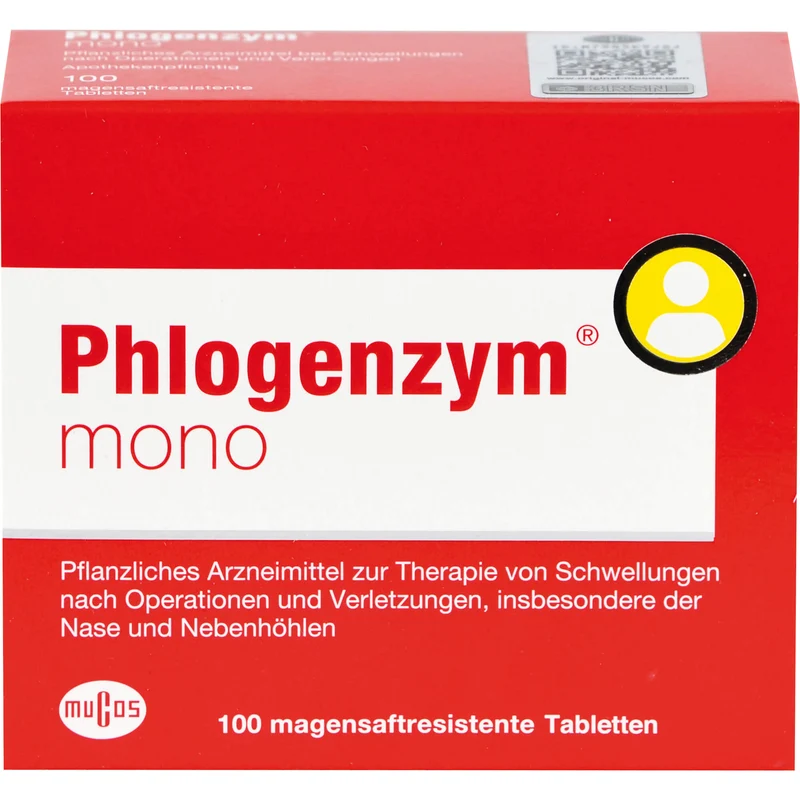 Phlogenzym mono Tabletten zur Therapie von akuten Schwellungszuständen nach Operationen und Verletzungen, 100 St. Tabletten