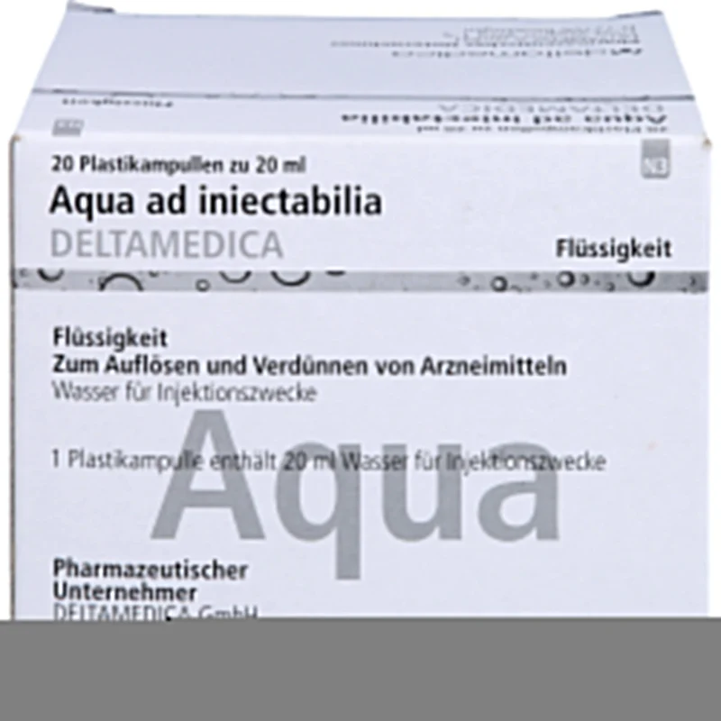 DELTAMEDICA Aqua ad injectabilia 20 ml Lösung, 20 St. Ampullen