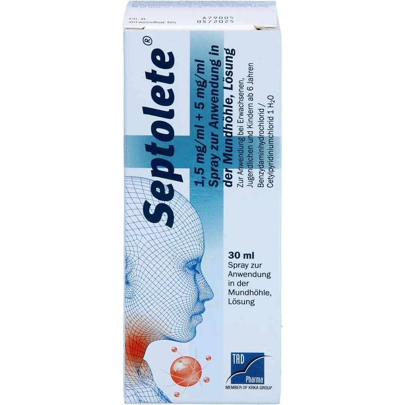 Septolete 1,5 mg/ml + 5 mg/ml Spray bei Halsschmerzen, 30 ml Lösung
