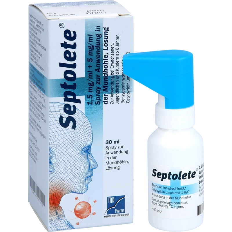 Septolete 1,5 mg/ml + 5 mg/ml Spray bei Halsschmerzen, 30 ml Lösung