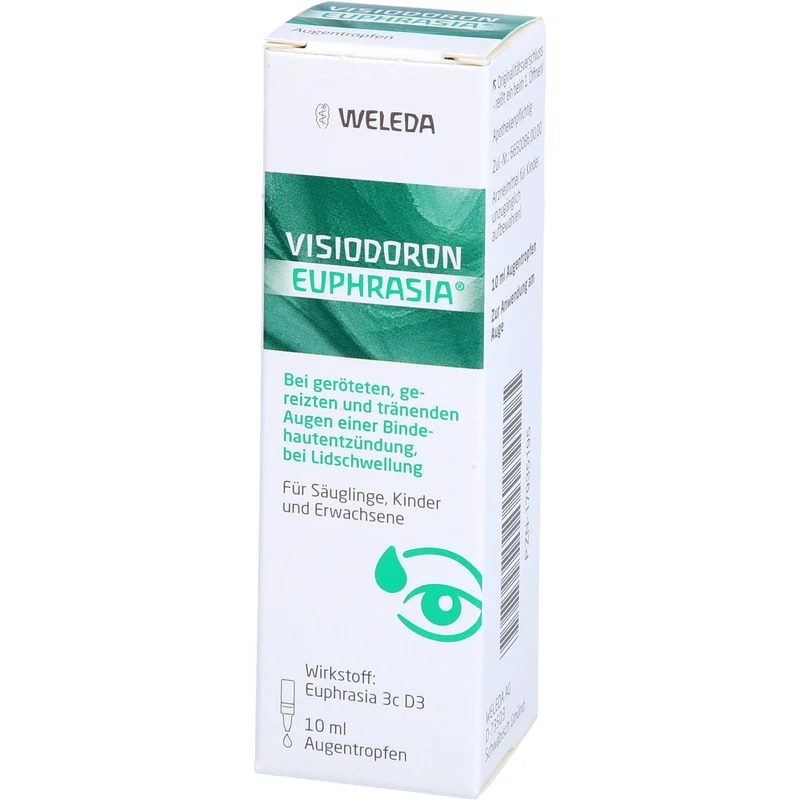 WELEDA Visiodoron Euphrasia Augentropfen bei geröteten, gereizten und tränenden Augen, 10 ml Lösung